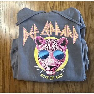 Def Leppard Hoodie Sweatshirt Size M Rock of Ages Classic Rock 80s 90s Licensed